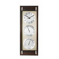 Bulova Endeavor Mahogany & Ebony Wall Clock & Thermometer